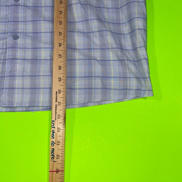 Twelve Weight Mens XL Blue Plaid Vented Long Sleeve Fishing Shirt Button Down - Picture 4 of 6